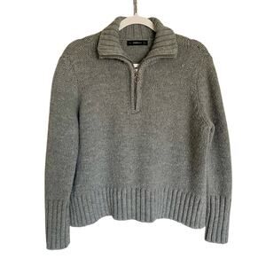 Zara Knit Quarter Zip Minimal Utility Clean Girl Casual Modern Pullover Sweater